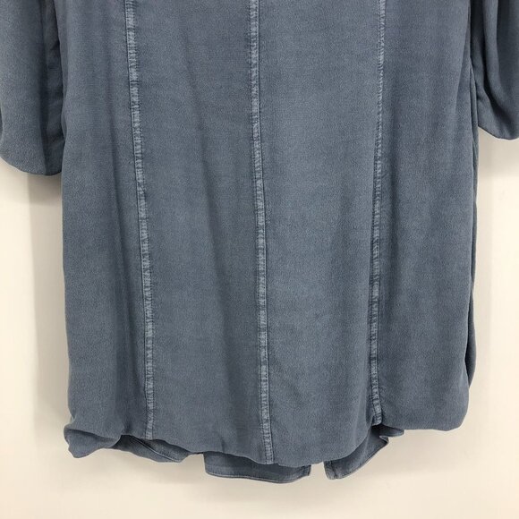 ELISA CAVALETTI Slate Blue Slouchy Jersey Buttoned Long Overcoat NWT crepe SP - Picture 8 of 16